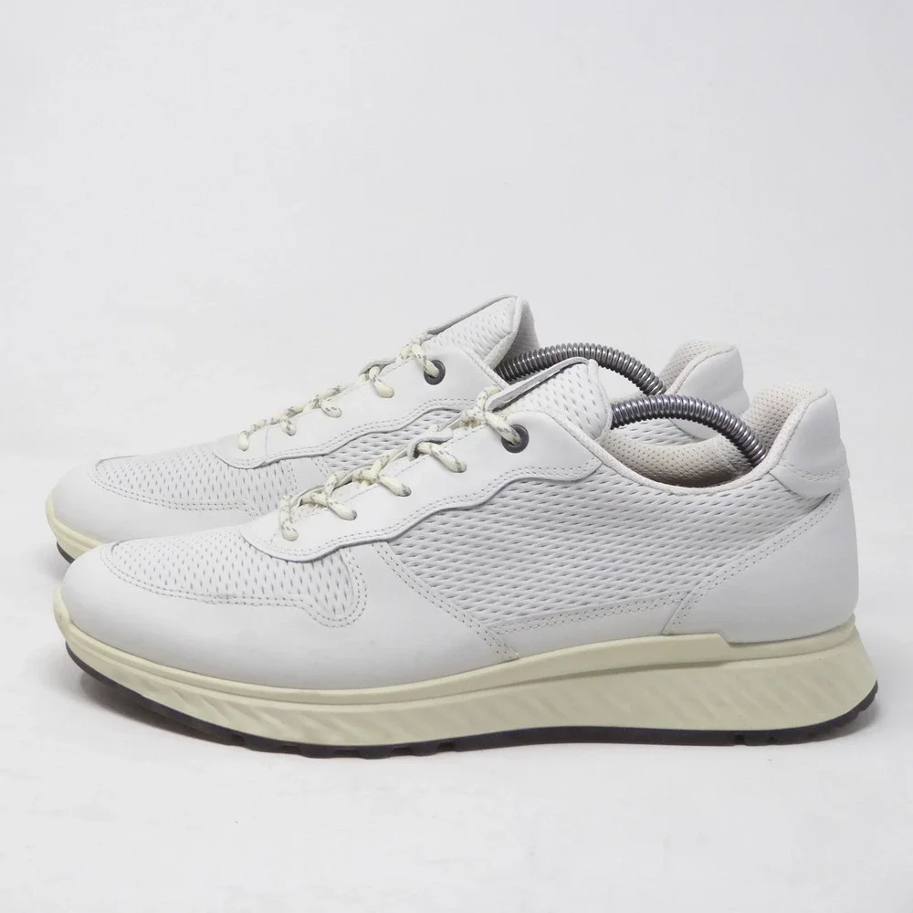 Ecco Mens ST.1 Trend Sneakers White Leather Perforated 9